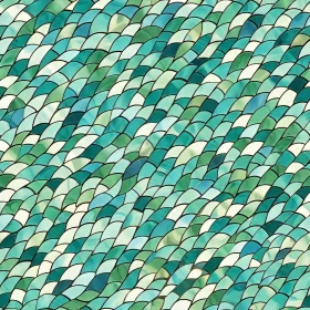 Enchanting Fish Scale Pattern in Green and Blue