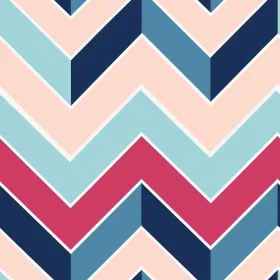 Geometric Zig Zag Pattern in Blue, Pink, White