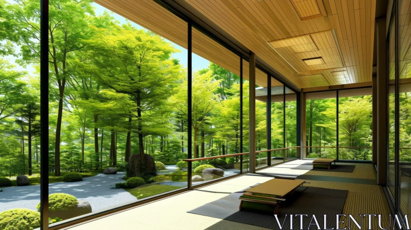 Japanese-style Room with Zen Garden: A Serene Retreat AI Image
