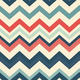 Retro Geometric Zig-Zag Stripes Pattern - Seamless Design