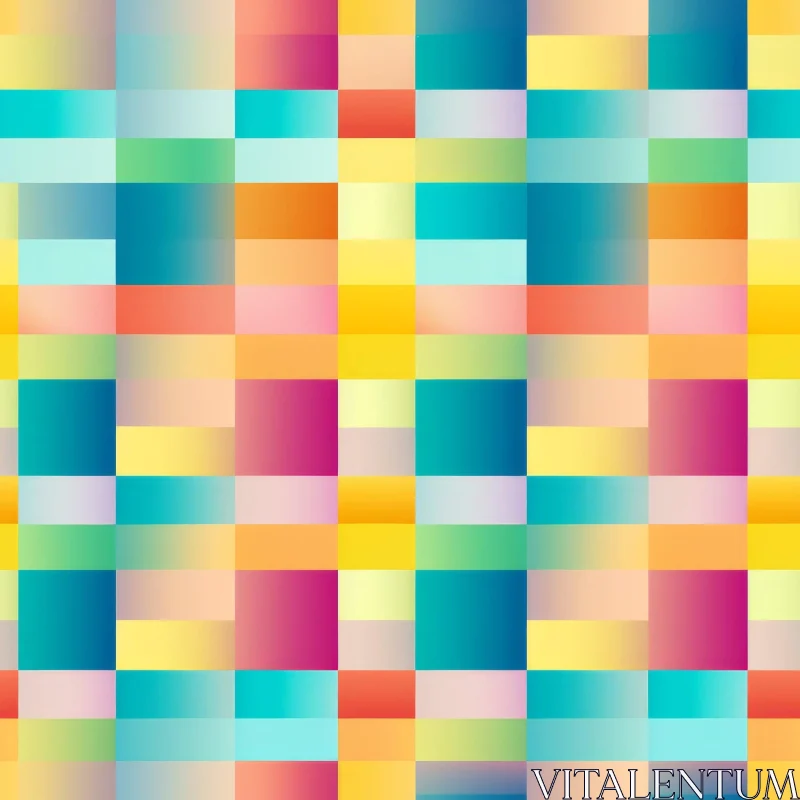 AI ART Cheerful Multicolored Squares Pattern