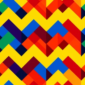 Chevron Geometric Rainbow Pattern on Yellow Background