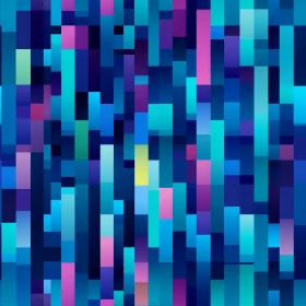 Pixelated Blue Purple Pink Rectangles Pattern