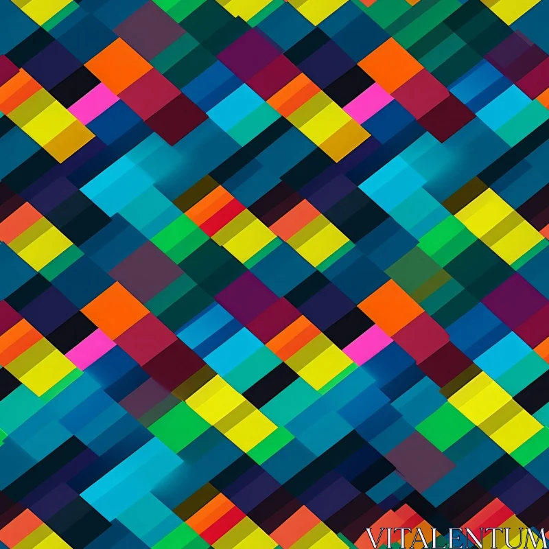 AI ART Colorful Geometric Herringbone Pattern