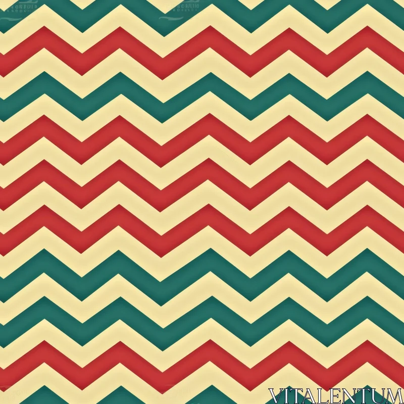 Red, Green, Beige Chevrons Seamless Pattern AI Image