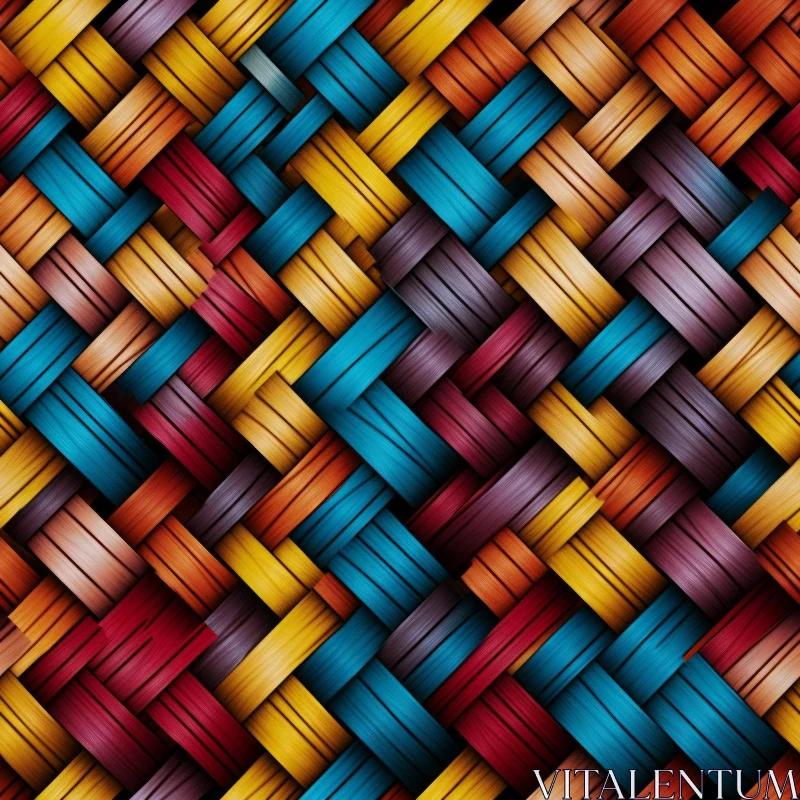 Colorful Basket Weave Pattern - Seamless Texture Design AI Image