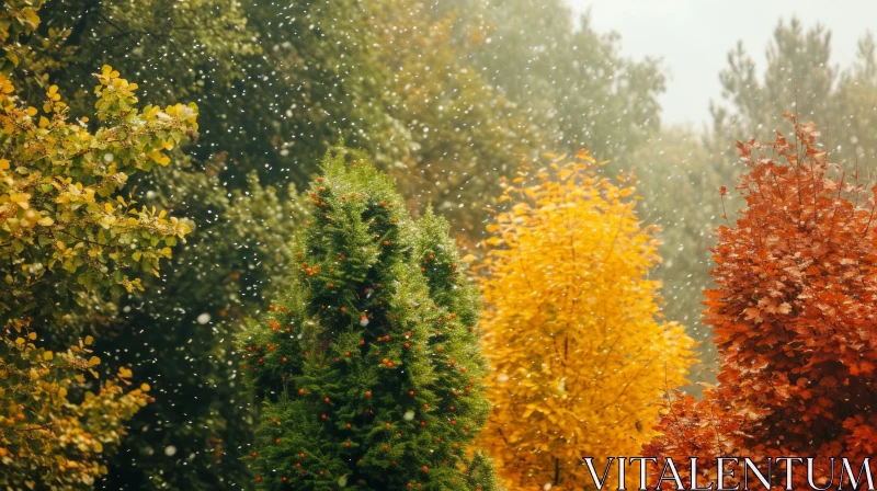 Enchanting Autumn Landscape with Vibrant Trees AI Image