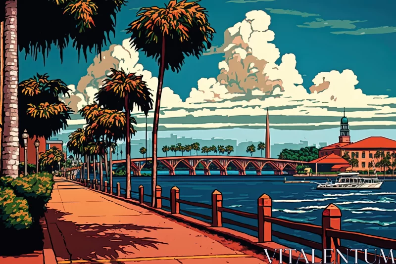 St Augustine Gulf Canal Park: A Vibrant Pop Art Rendering in Stunning 8k Resolution AI Image