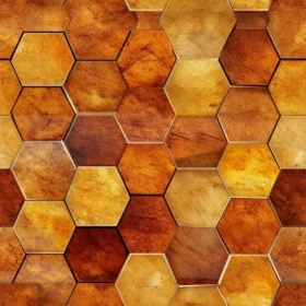 Wooden Hexagon Pattern - Light Brown with Dark Spots