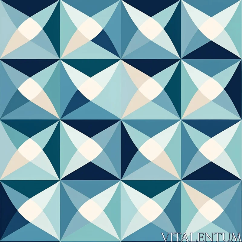 Blue Geometric Seamless Pattern AI Image