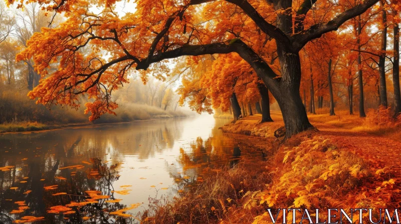 Captivating Tree in Fall: A Serene Nature Scene AI Image