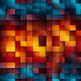 Colorful Blue, Orange, Purple Mosaic Grid Pattern