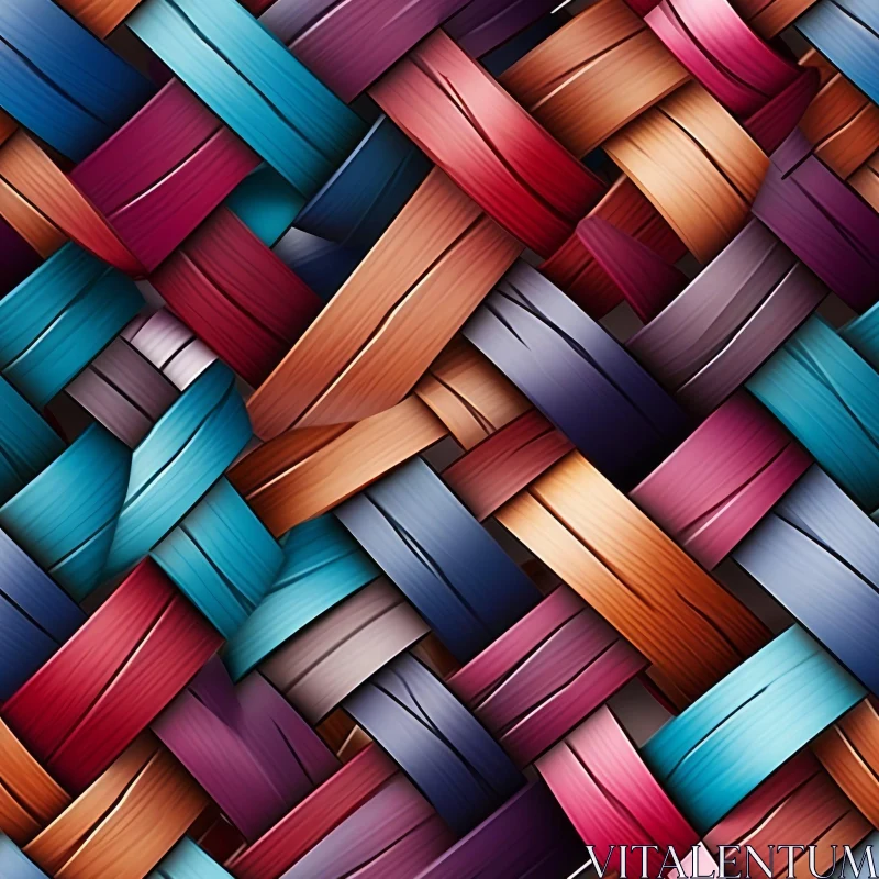 AI ART Colorful Wicker Texture Seamless Pattern