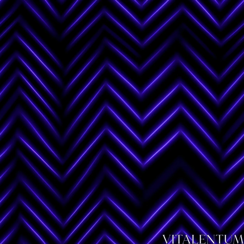 Blue and Purple Neon Chevron Pattern on Black Background AI Image