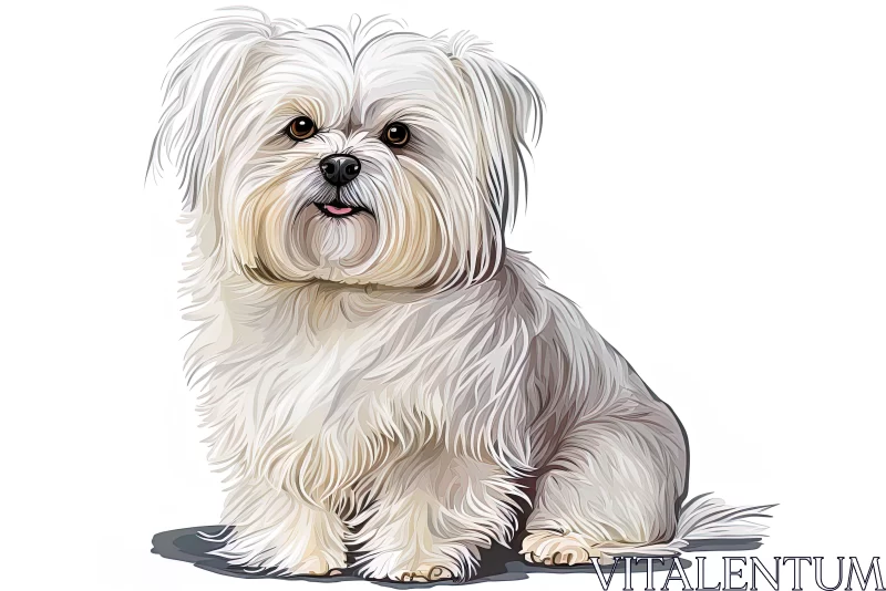 Detailed Cartoon Dog Illustration with Bright Colors AI Image