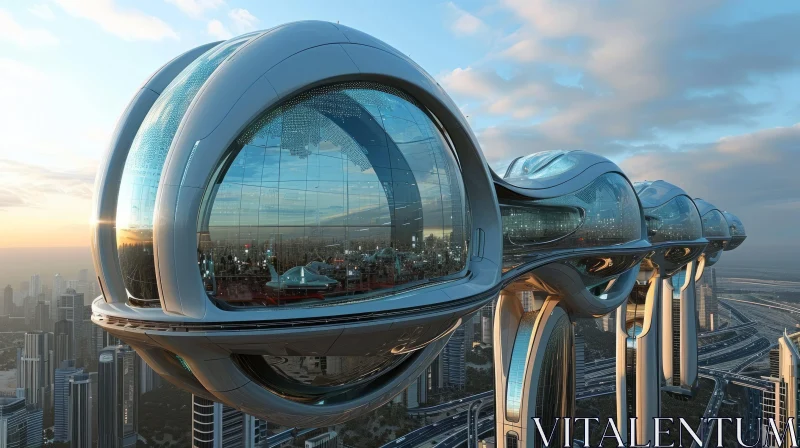 Futuristic City with Glass Dome - Detailed and Realistic Image AI Image