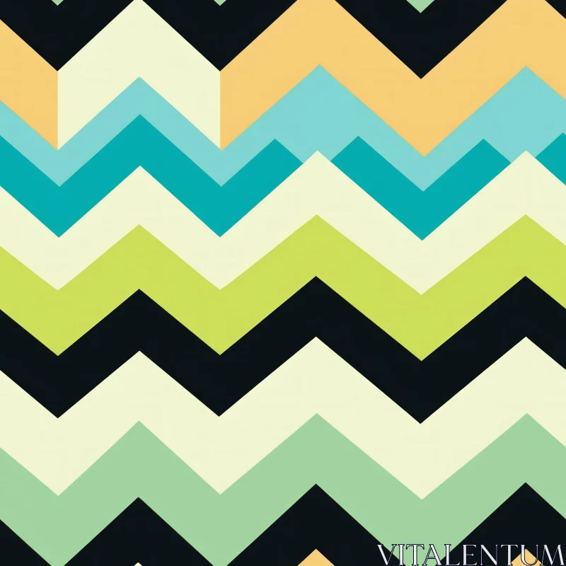Colorful Chevron Vector Pattern on Black Background AI Image