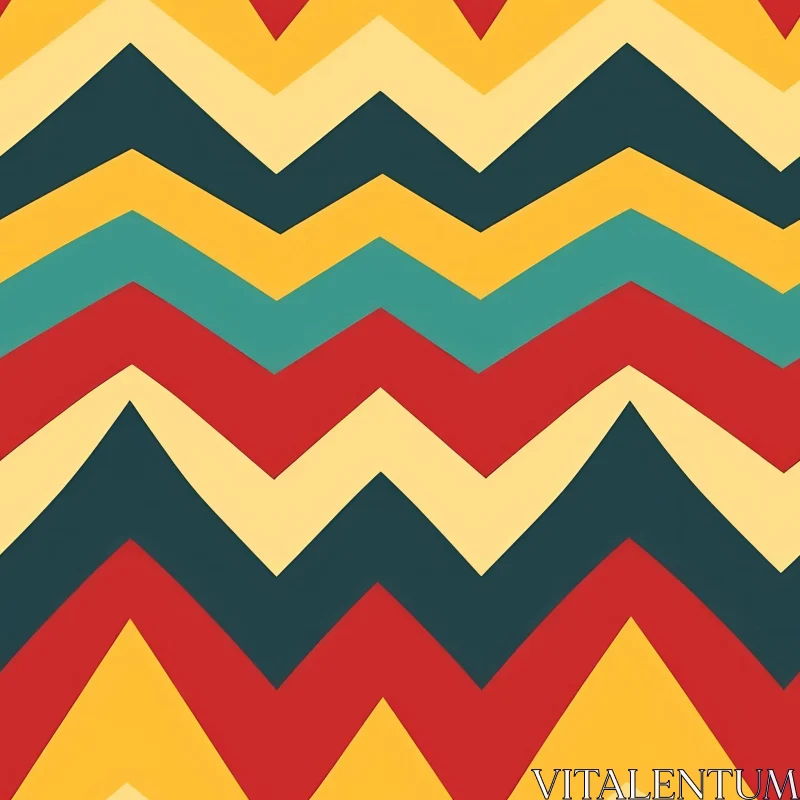 Retro 70s Zig Zag Pattern - Seamless Vector Design AI Image