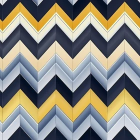 Blue and Yellow Chevron Geometric Pattern