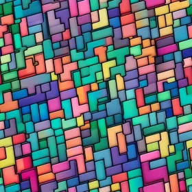Colorful Abstract Background with Tetris-like Shapes