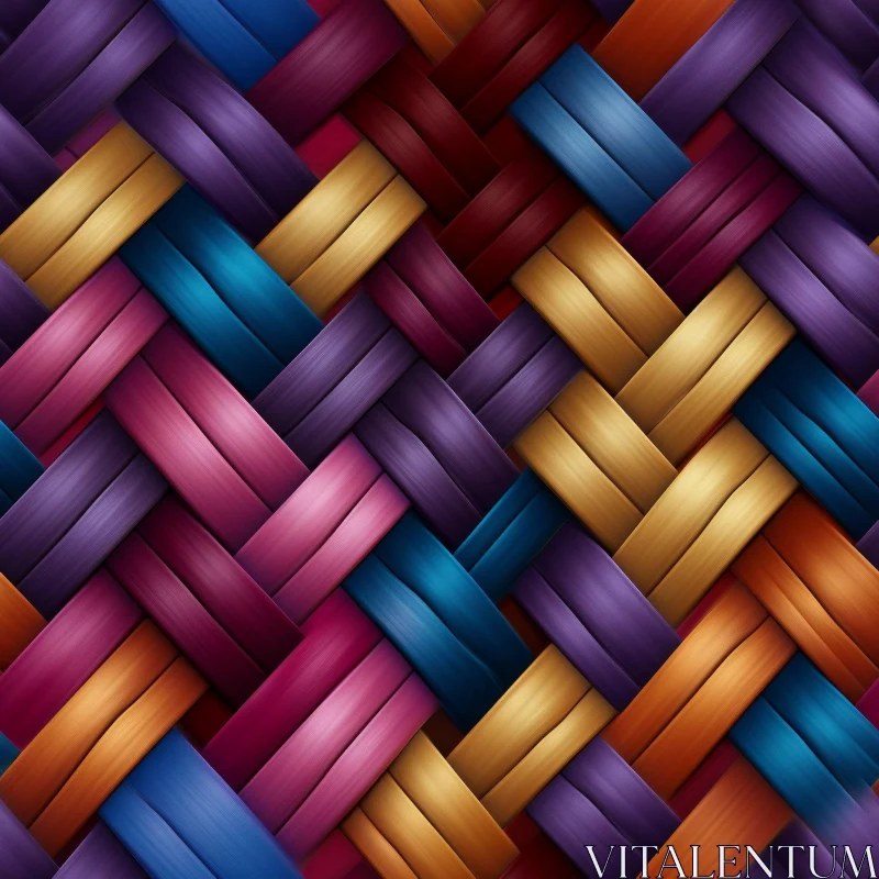 Colorful Basket-Weave Seamless Pattern for Design Projects AI Image