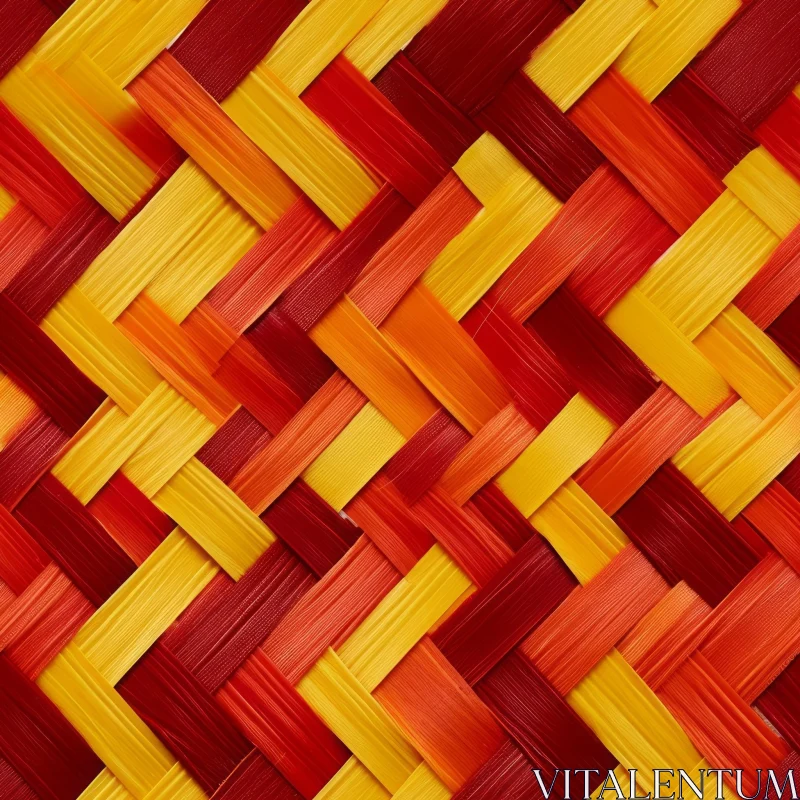 AI ART Woven Geometric Pattern Mat in Red, Orange, Yellow