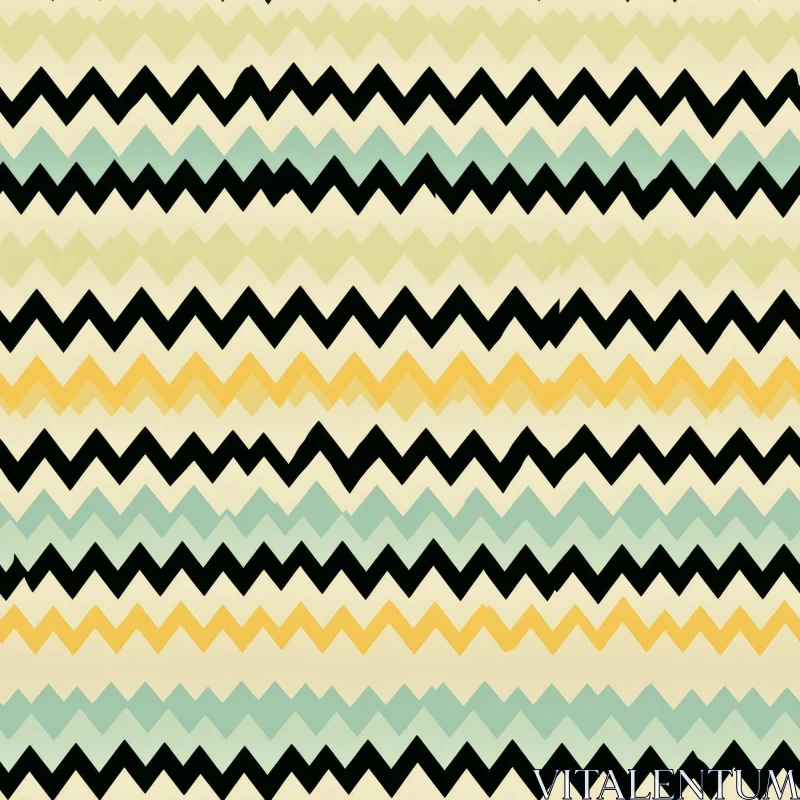 Black and White Chevrons Pattern on Light Yellow Background AI Image