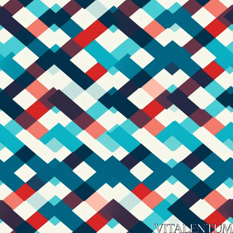Blue Geometric Diamond Pattern - Seamless Design AI Image