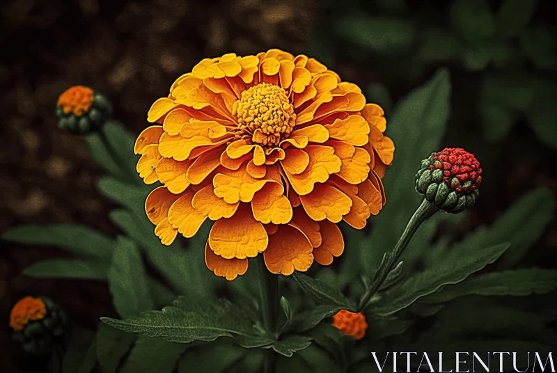 Captivating Orange Flower - Nikon D850 - Timeless Artistry AI Image