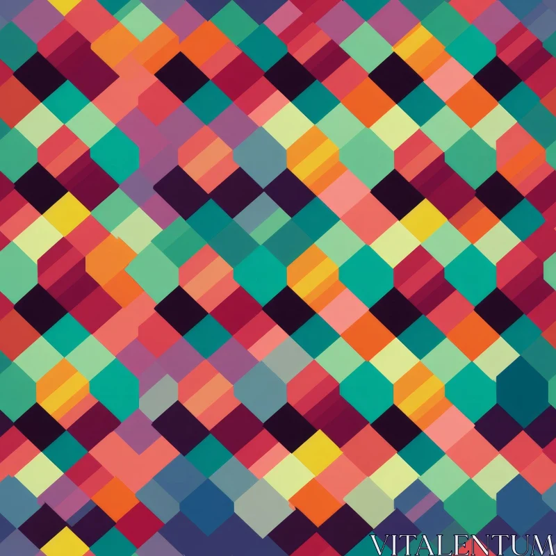 Colorful Geometric Hexagon Pattern - Seamless Design AI Image