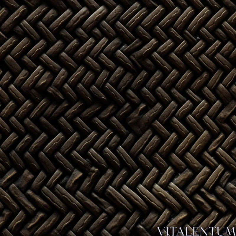 Dark Brown Wicker Basket Texture AI Image
