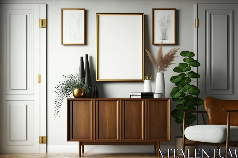Neoclassical Living Room Set: Minimalist Nature-Inspired Design AI Image