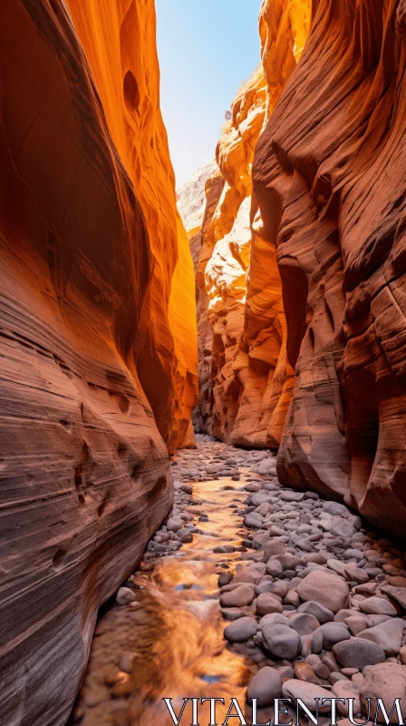 Orange Desert Canyon: A Captivating Natural Wonder AI Image