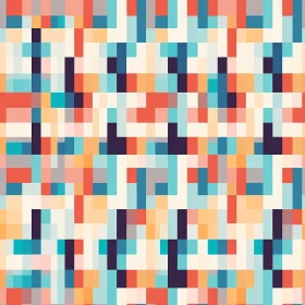 Pixelated Blue Multi-Colored Pattern Design