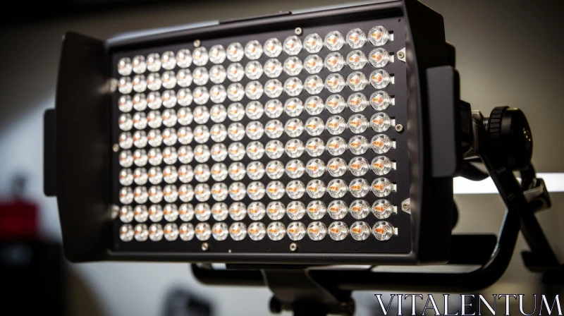 Professional Studio LED Light Panel with Orange Bulbs AI Image