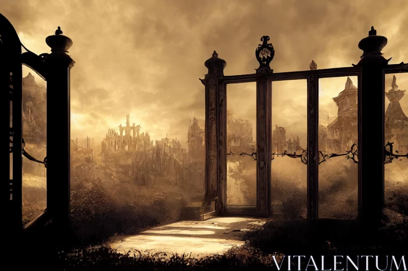 Surreal Old City Gate: A Captivating Symbolist Dreamscape AI Image