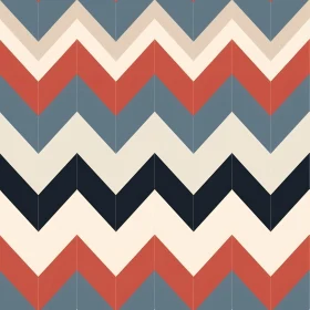 Chevron Pattern in Red, Blue, and Cream
