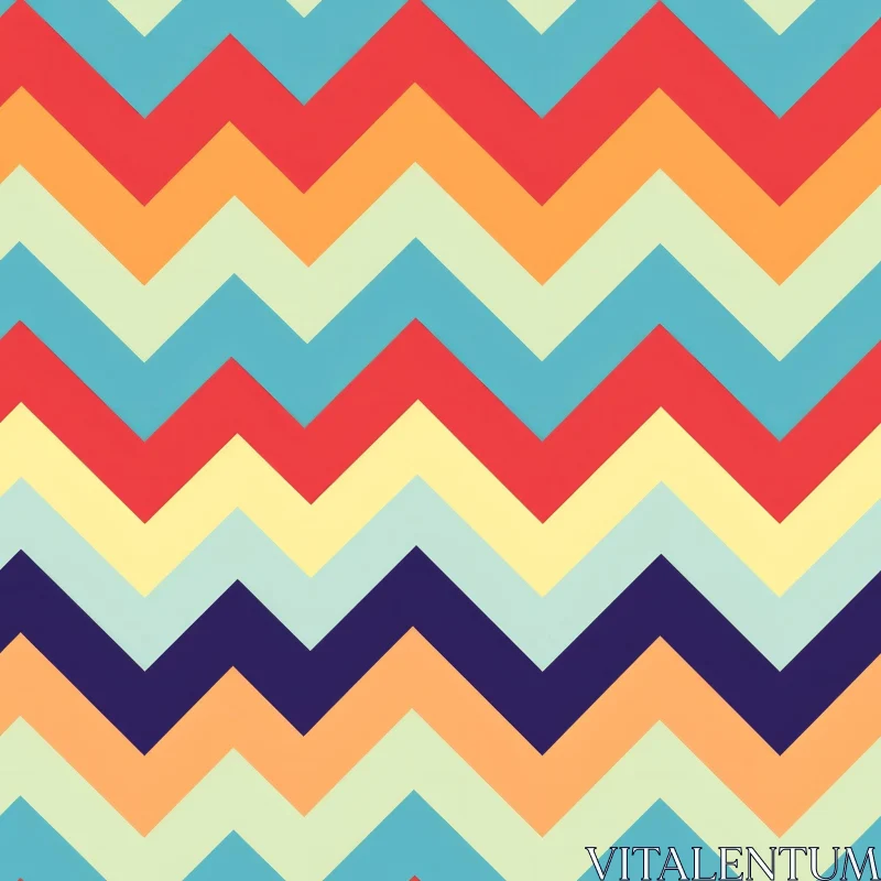 Colorful Retro Chevrons Pattern for Websites and Print Projects AI Image