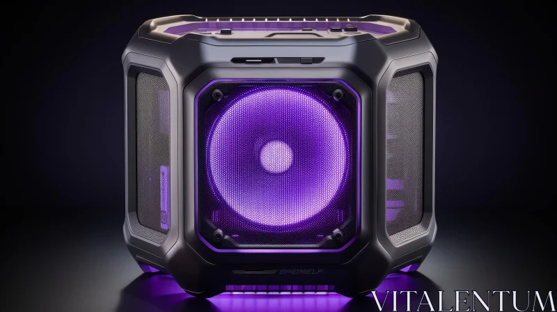Futuristic Purple Fan Computer Case Design AI Image