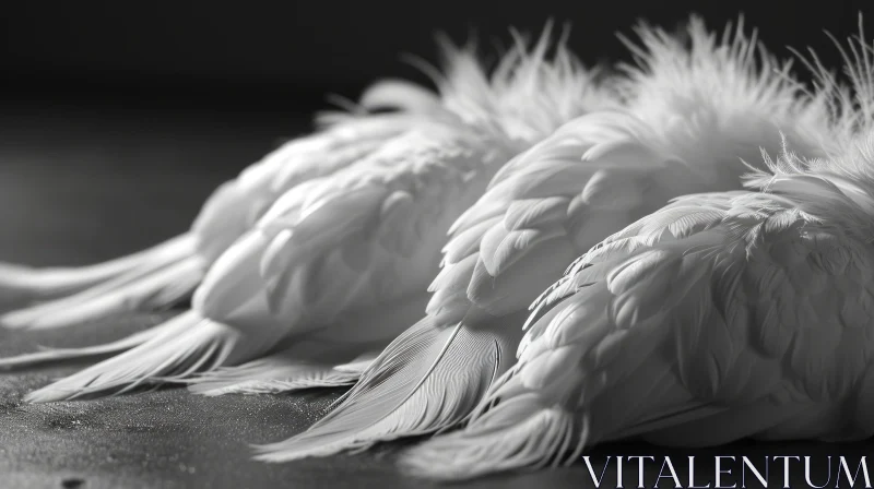 Monochrome Close-up Photo of White Feathers - Delicate Beauty and Elegance