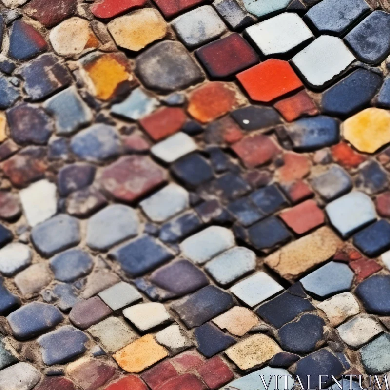 Aged Mosaic Floor Texture AI Image