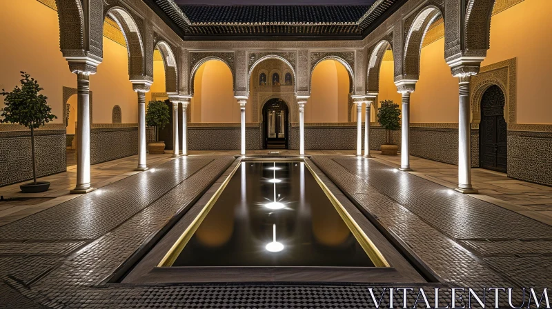 Captivating Courtyard with Reflecting Pool | Exquisite Architecture AI Image
