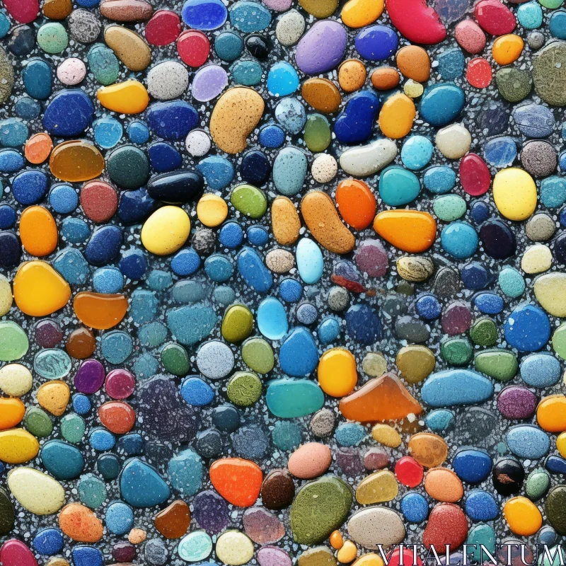 Colorful Pebbles Seamless Texture for Design Projects AI Image