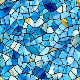 Blue and White Stained Glass Mosaic Seamless Texture