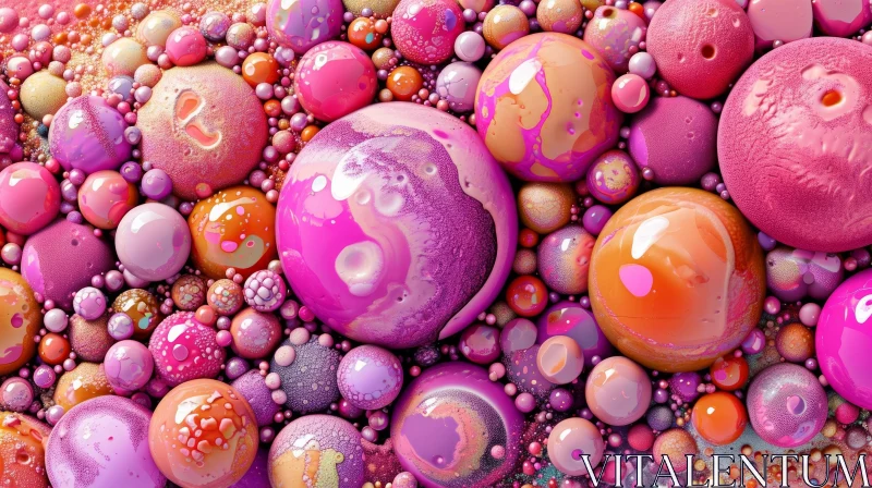 Close-up of Colorful Balls | Abstract Art AI Image