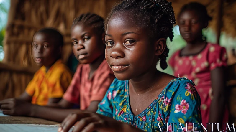 Enchanting Image of African Children in a Classroom AI Image
