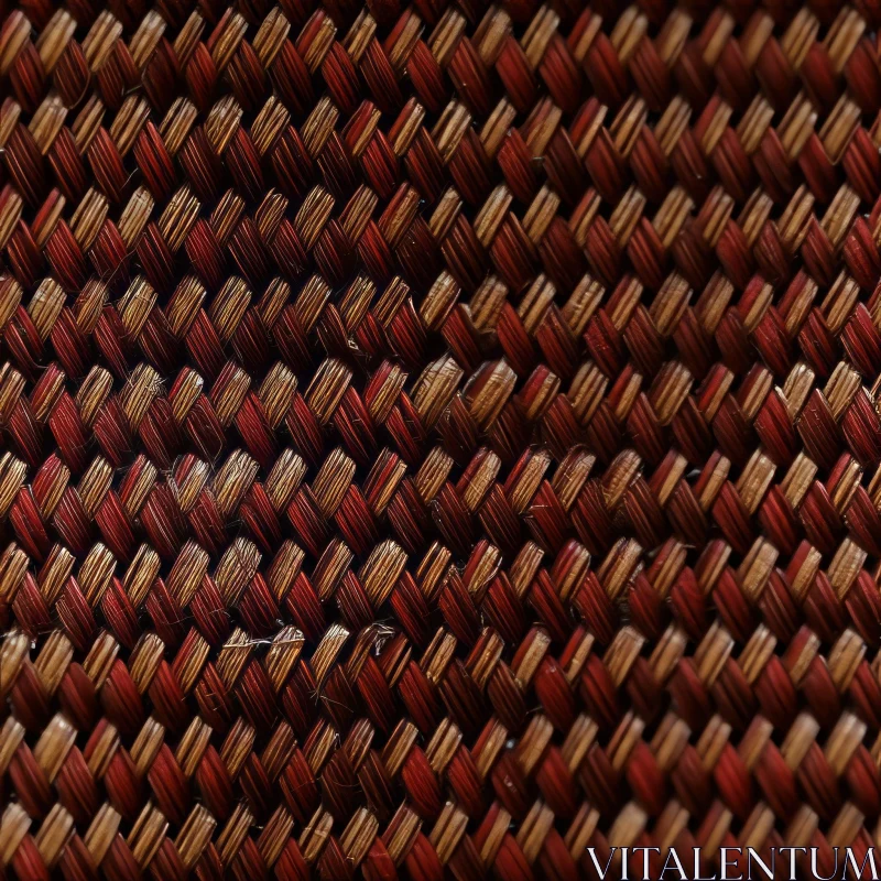 Warm Woven Straw Mat with Herringbone Pattern AI Image