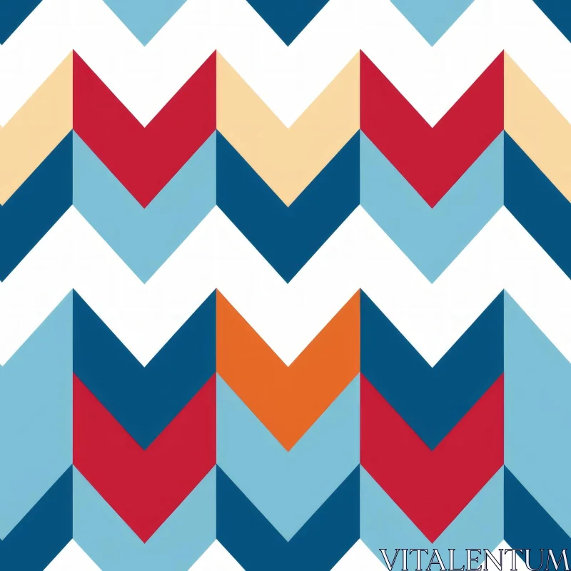 Geometric Vector Pattern with Red and Blue Chevrons AI Image