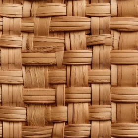 Woven Straw Mat Texture Close-Up