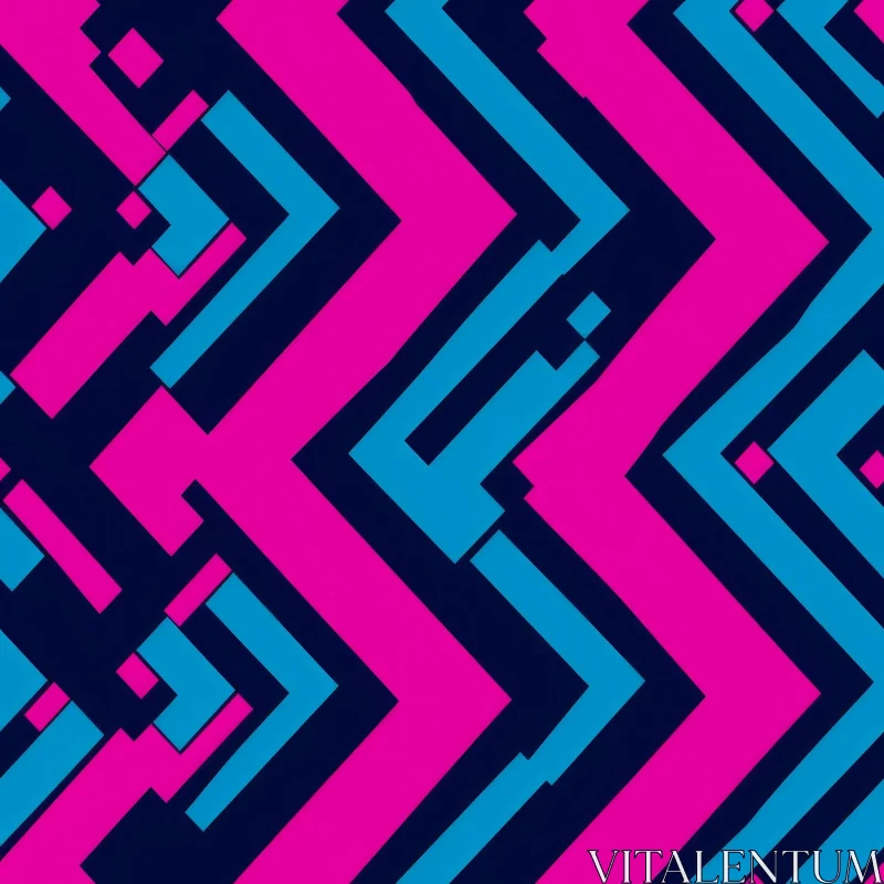 Blue and Pink Geometric Pattern on Dark Blue Background AI Image
